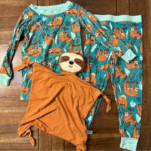 Little Sleepies Green Sloths 2-Piece Set & Lovey, 18-24mo